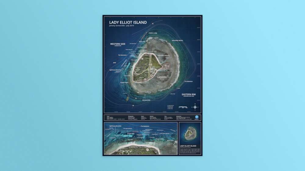 Map Poster of Lady Elliot Island